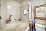Master bathroom en suite with tub/shower combo plus a stand up shower